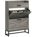 Casual Style Hall Tree Entryway Bench with Rattan Door Shelves and Shoe Cabinets, SOLID WOOD Feet