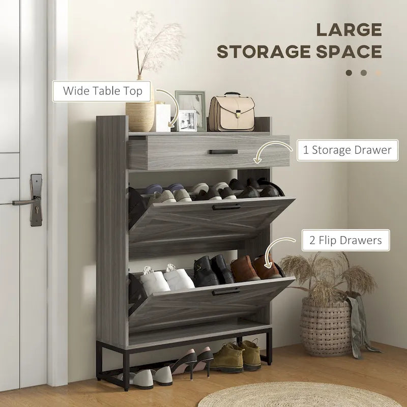 Casual Style Hall Tree Entryway Bench with Rattan Door Shelves and Shoe Cabinets, SOLID WOOD Feet