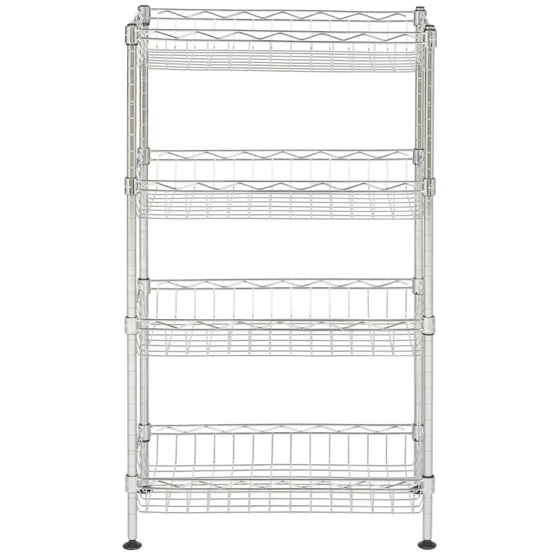 4-Tier Chrome Wire Mini Storage Rack, 18Wx10Dx31H inches
