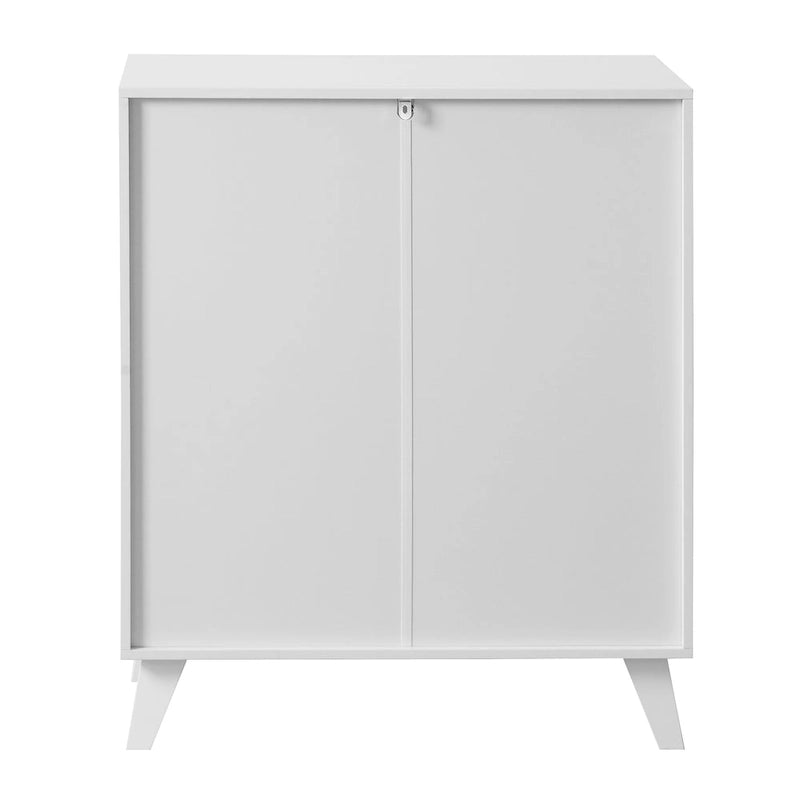 Modern Bathroom Cabinet Storage Organizer with Glass Doors and Adjustable Shelf
