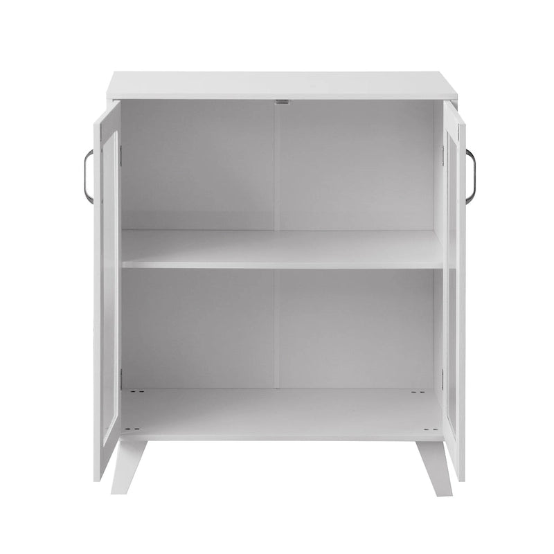 Modern Bathroom Cabinet Storage Organizer with Glass Doors and Adjustable Shelf