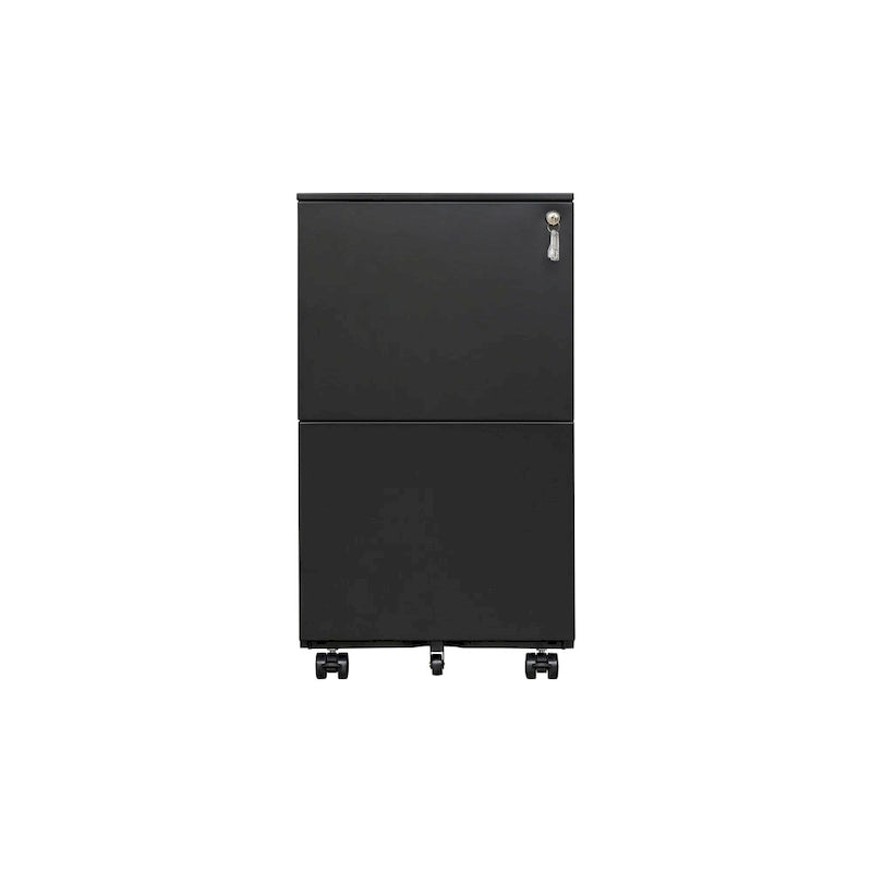 2 Drawer Rolling Locking Office File Cabinet with Lock, Anti-tilt Wheels