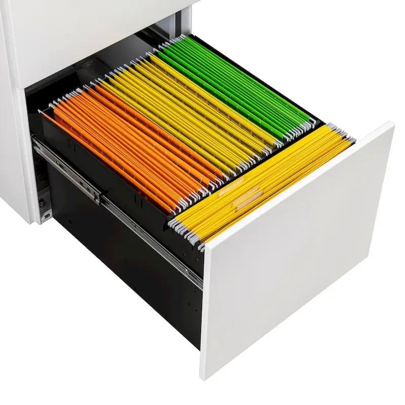 2 Drawer Rolling Locking Office File Cabinet with Lock, Anti-tilt Wheels