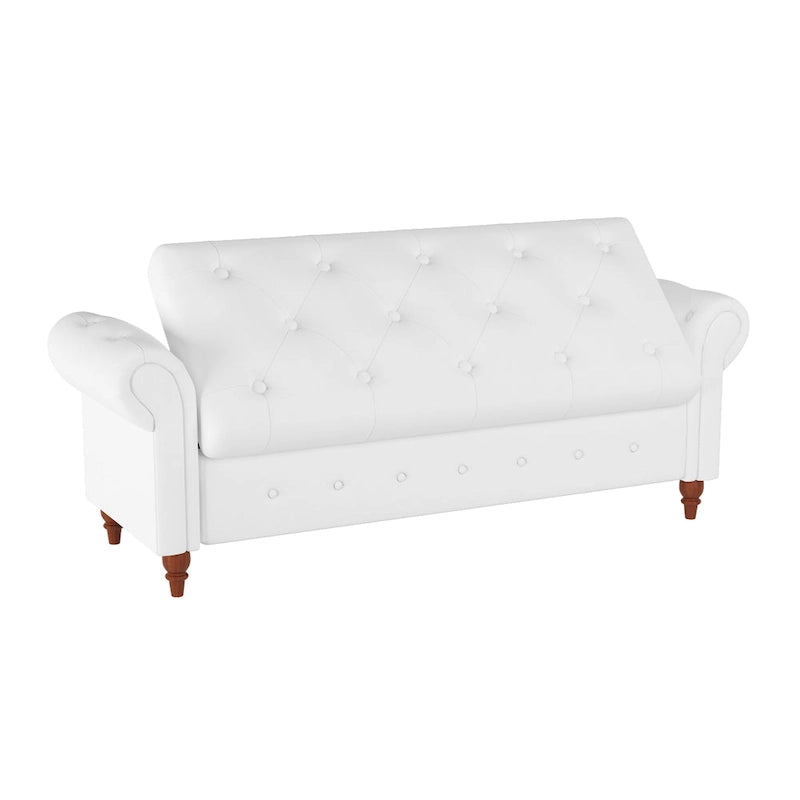 63 Bed Bench Cream White Fabric