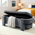 Linen fabric upholstered bench, large storage space, (51.5 x20.5 x17 )