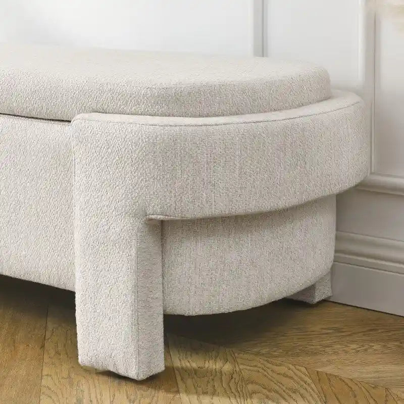 Linen fabric upholstered bench, large storage space, (51.5 x20.5 x17 )