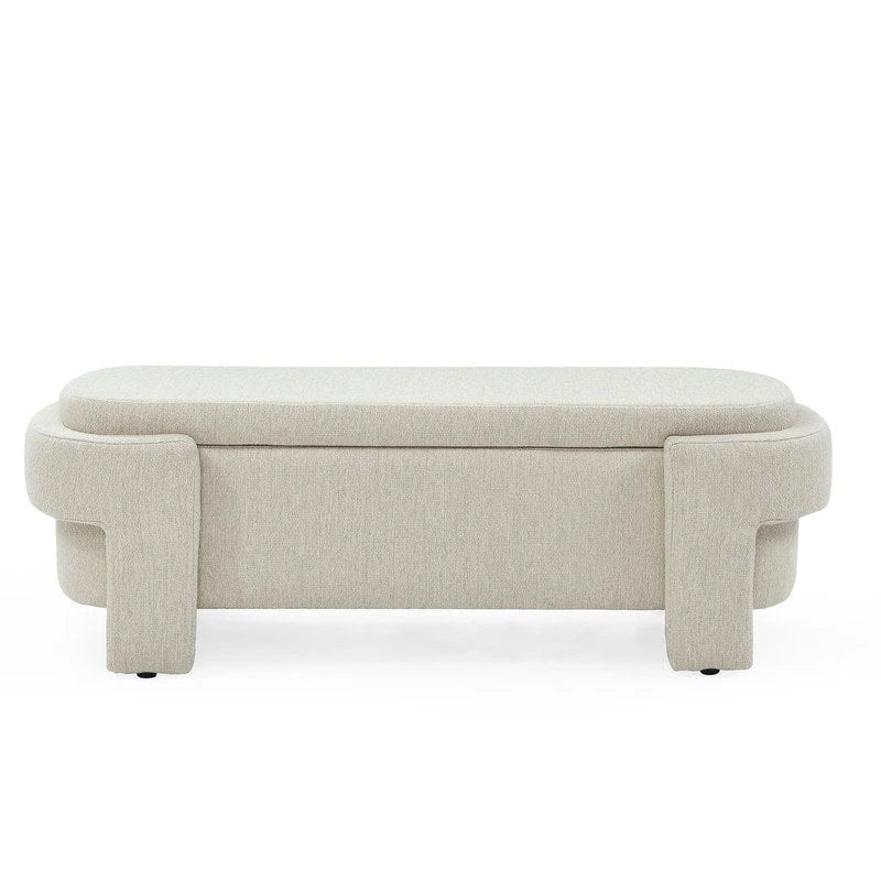 Linen fabric upholstered bench, large storage space, (51.5 x20.5 x17 )