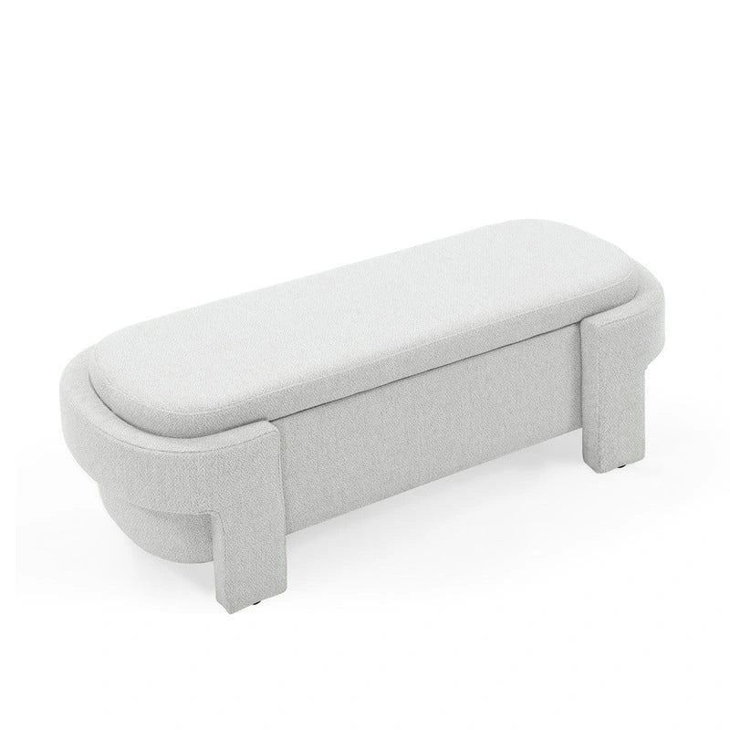 Linen fabric upholstered bench, large storage space, (51.5 x20.5 x17 )