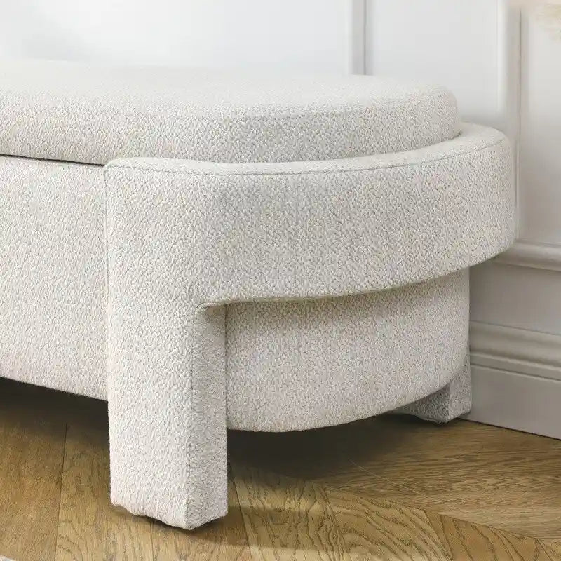 Linen fabric upholstered bench, large storage space, (51.5 x20.5 x17 )