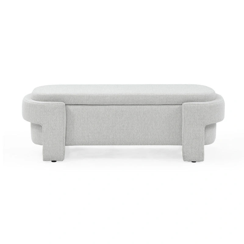 Linen fabric upholstered bench, large storage space, (51.5 x20.5 x17 )