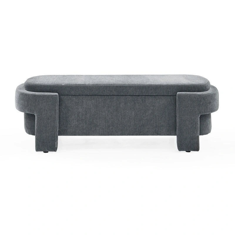 Linen fabric upholstered bench, large storage space, (51.5 x20.5 x17 )
