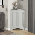 Free-Standing Corner Cabinet with 2 Doors and Adjustable Shelves - 31.5H
