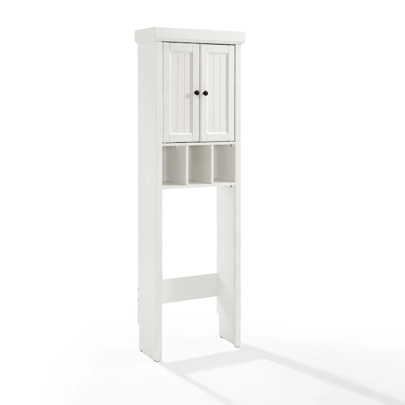 Over-the-Toilet Space Saver Cabinet with Beadboard Panel & Gunmetal Hardware