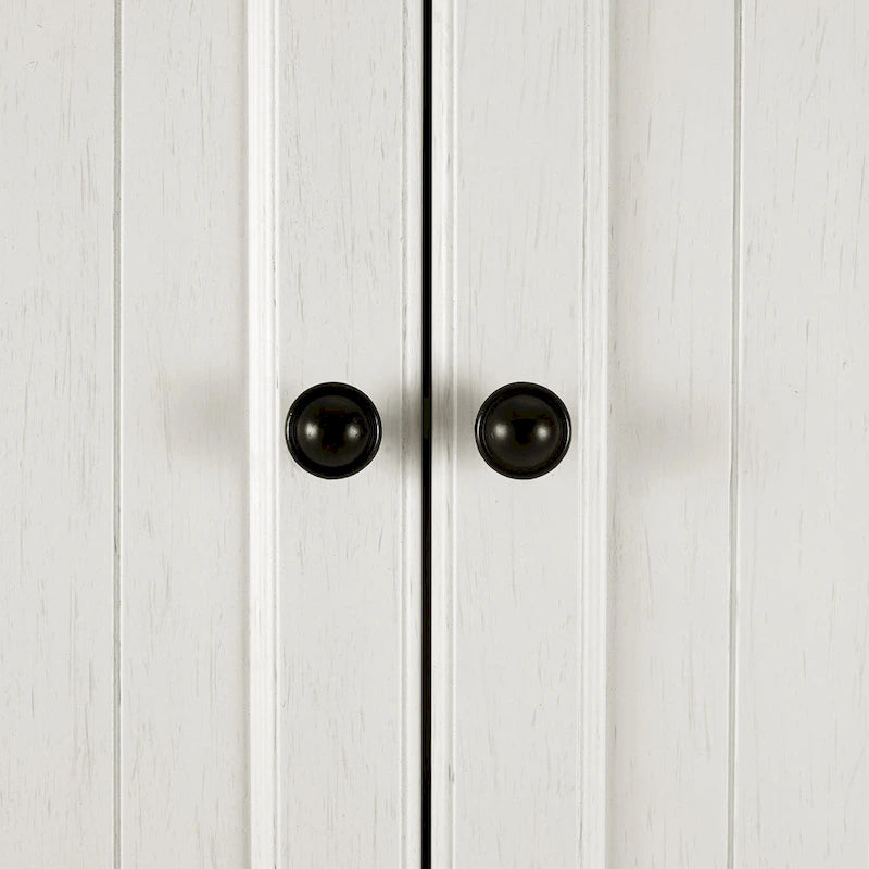 Over-the-Toilet Space Saver Cabinet with Beadboard Panel & Gunmetal Hardware