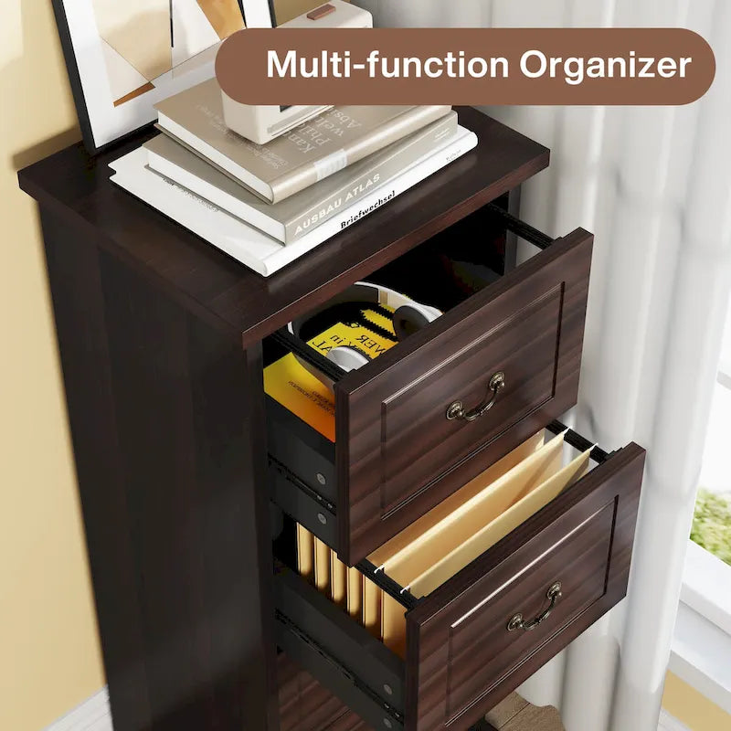 4-Drawer File Cabinet Filing Cabinet for A4 /Letter Size, Vertical File Cabinet Home Office Wood Filing Cabinet