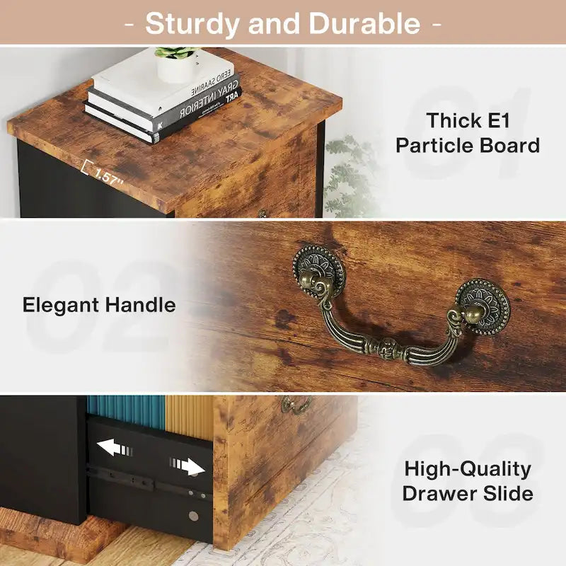 4-Drawer File Cabinet Filing Cabinet for A4 /Letter Size, Vertical File Cabinet Home Office Wood Filing Cabinet