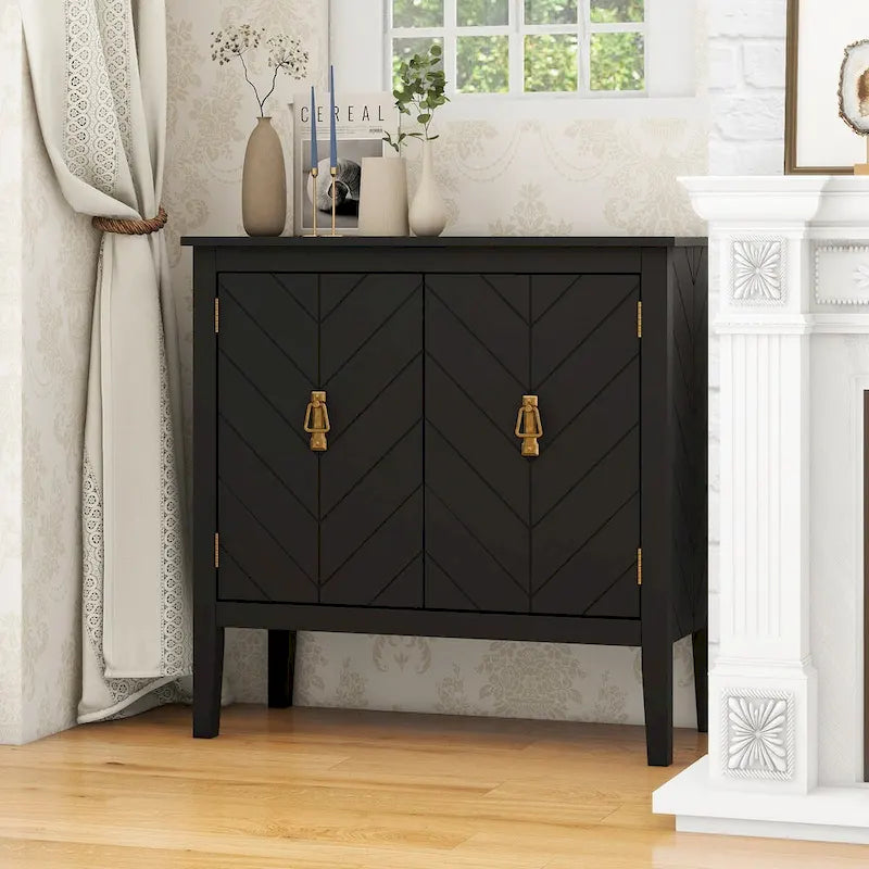 2 Door Wooden Cabinets Gray Wood Cabinet Vintage Style