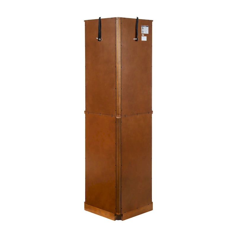 6 Shelf Corner Curio Display Cabinet with Lights, Mirrors and Adjustable Shelves