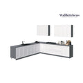Modern Kitchen Cabinet White Matte Finish, 11Ft Wide Base Size 130x130