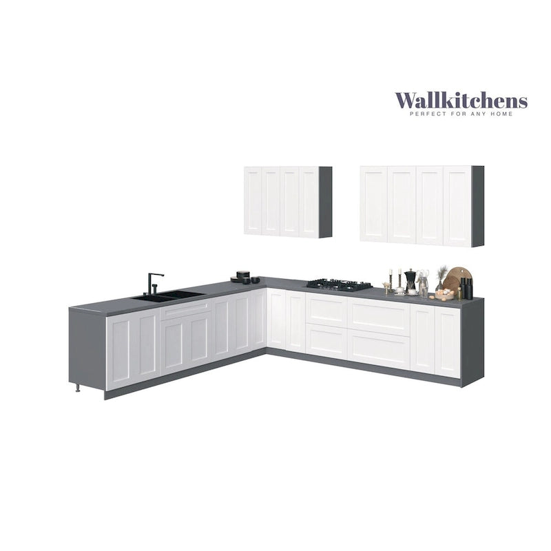 Kitchen Prodigy Collection White Matte Color Base Size 11Ft Wide - 130x130
