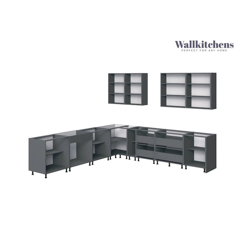 Modern Kitchen Cabinet White Matte Finish, 11Ft Wide Base Size 130x130