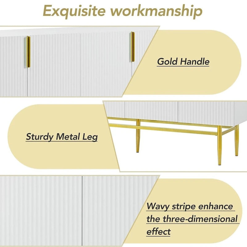 60 Modern Elegant 4-Door Cabinet Buffet/Sideboard