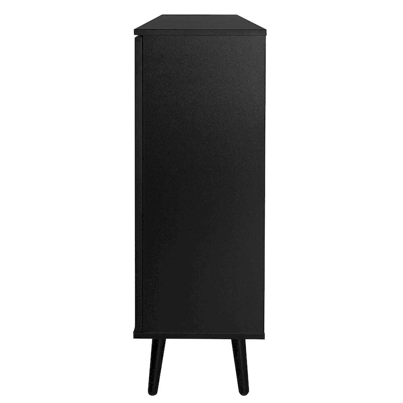 55.1 Two-door Storage Cabinet with Two Drawers and Metal Handles