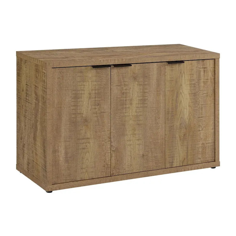 3-Door Accent Storage Cabinet with Adjustable Shelves & Industrial Hardware