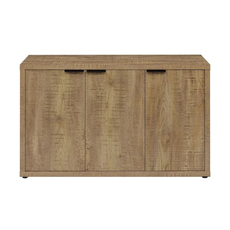 3-Door Accent Storage Cabinet with Adjustable Shelves & Industrial Hardware