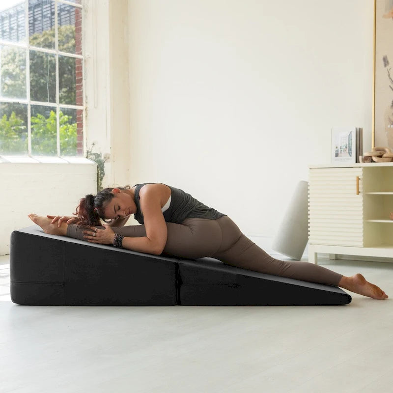 Convertible Yoga & Massage Ramp Bench with Microvelvet Slip Cover