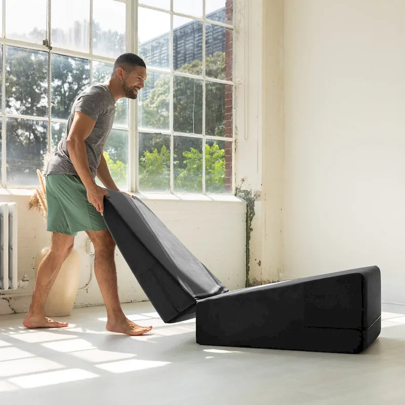 Convertible Yoga & Massage Ramp Bench with Microvelvet Slip Cover