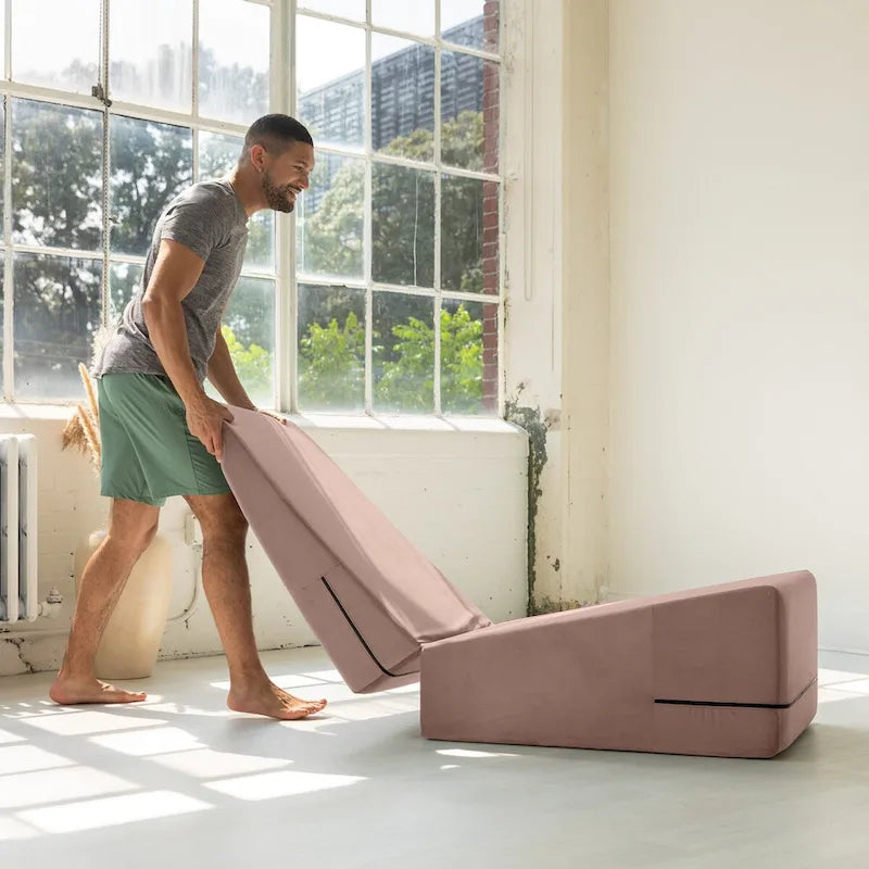 Convertible Yoga & Massage Ramp Bench with Microvelvet Slip Cover