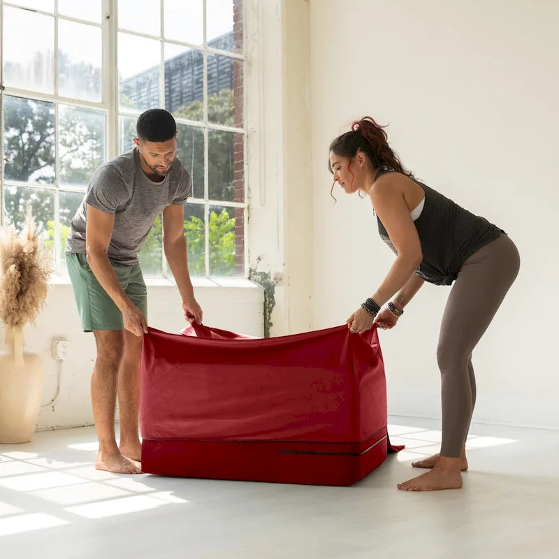 Convertible Yoga & Massage Ramp Bench with Microvelvet Slip Cover