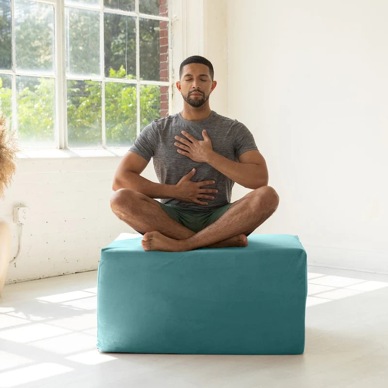 Convertible Yoga & Massage Ramp Bench with Microvelvet Slip Cover