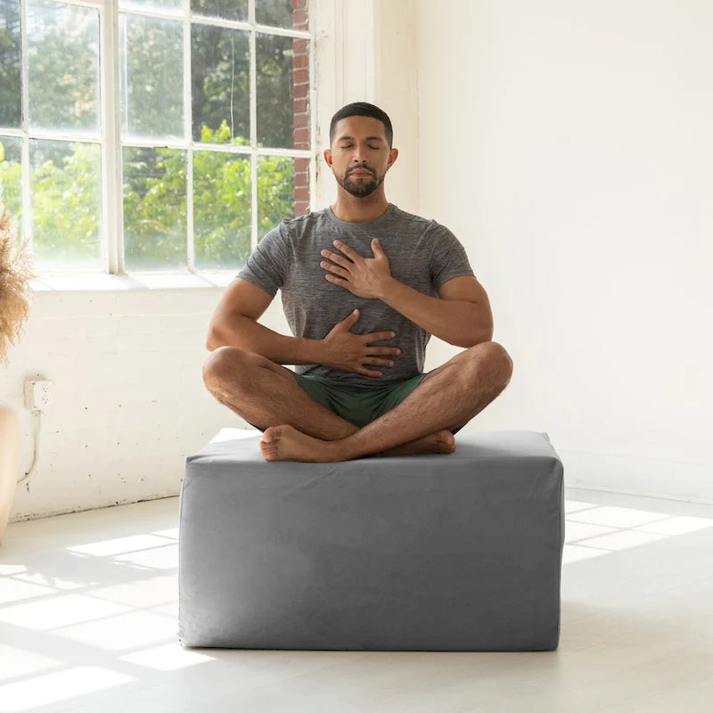 Convertible Yoga & Massage Ramp Bench with Microvelvet Slip Cover
