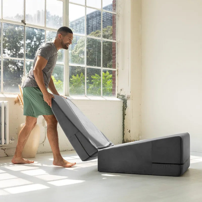 Convertible Yoga & Massage Ramp Bench with Microvelvet Slip Cover