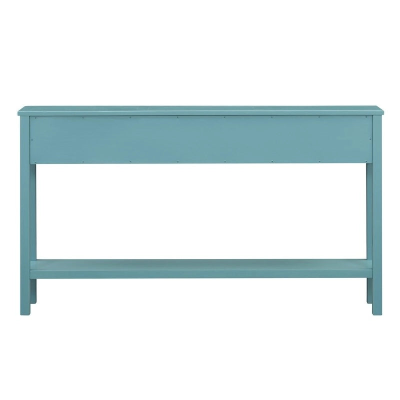 Rustic Entryway Console Table, 60 Long Sofa Table with two Different Size Drawers and Bottom Shelf for Storage