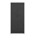 Metal Storage Cabinet with 2-Doors and Adjustable Shelves, Lockable Tall File Cabinet for Home Office Garage Kitchen Pantry