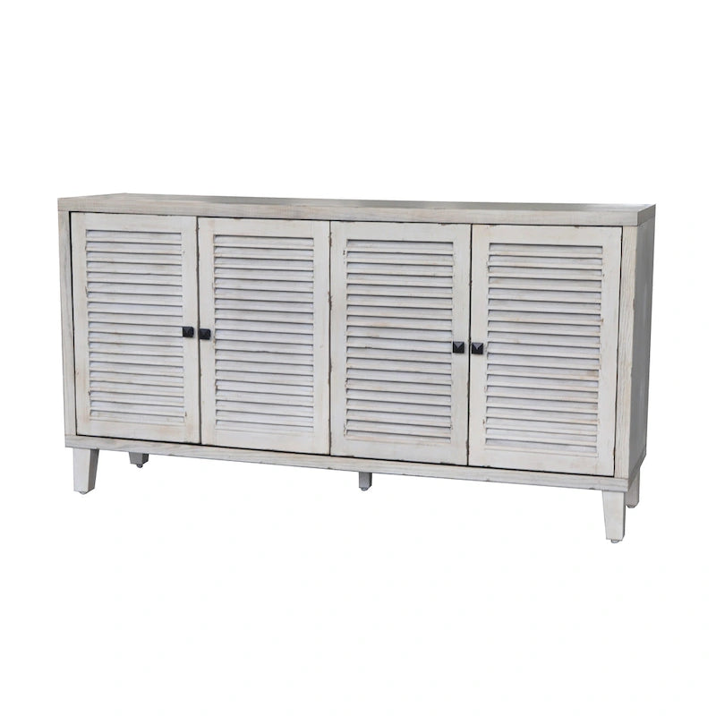Wooden Accent 4-Door Sideboard with Adjustable Shelves