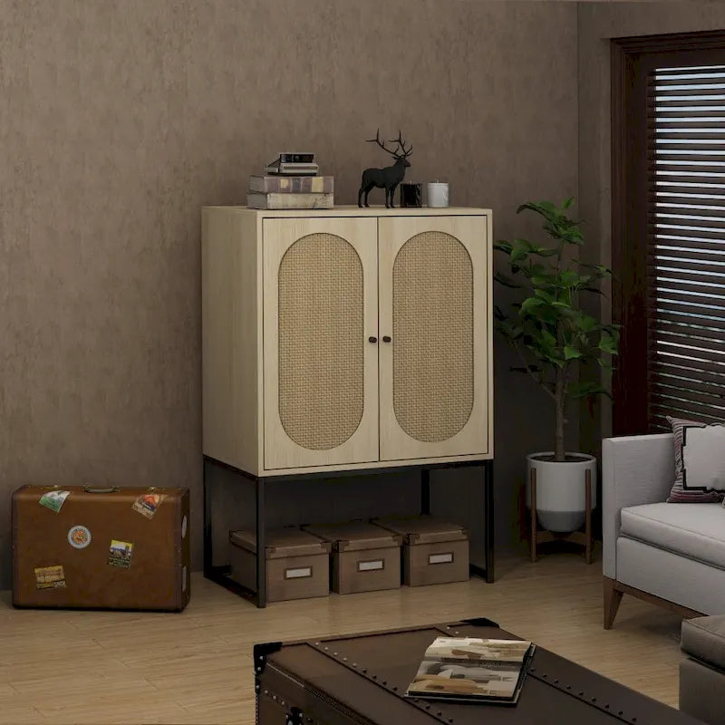 High Cabinet Free Standing Cabinet Adjustable shelf for Living Room Bedroom Hallway - 26.78 x 15.75 x 41.23H