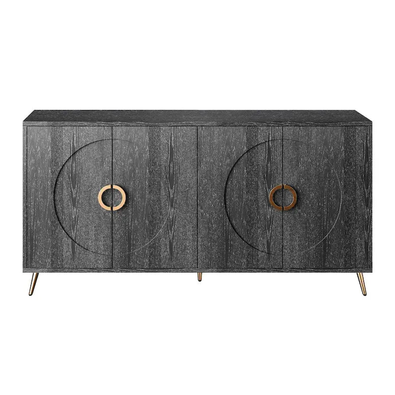 Modern Lacquered 4 Door Wooden Cabinet