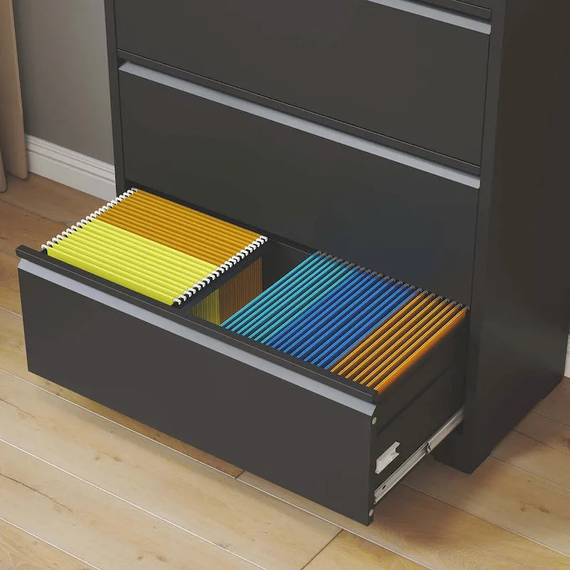 5 Drawer Metal Lateral File Cabinet,Filing Cabinet with Lock,Lockable File Cabinet for Home Office,Locking Metal File Cabinet